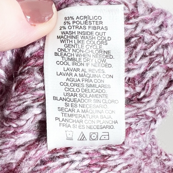 NWT Ellen Tracy Womens Marled Knit Sweater Long Sleeve Casual Pullover Purple M - Picture 16 of 16